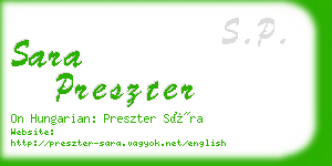 sara preszter business card